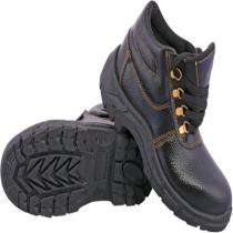 GALISTA Real Leather Alloy Steel Toe Safety Shoes Black_0