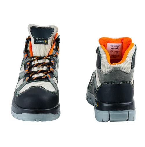 Mallcom Ocelot Nubuck Suede Leather Steel Toe Safety Shoes Black and Grey_2