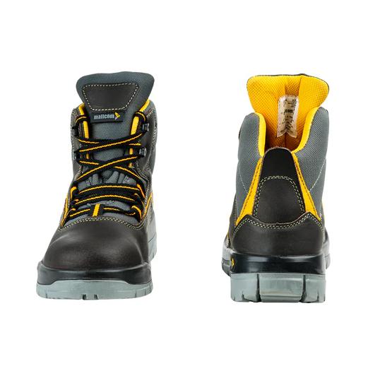 Mallcom Ontilla Nubuck Leather + Mesh Steel Toe Safety Shoes Grey and Yellow_2