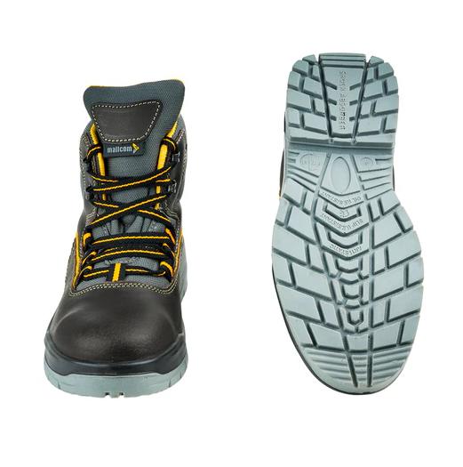 Mallcom Ontilla Nubuck Leather + Mesh Steel Toe Safety Shoes Grey and Yellow_3