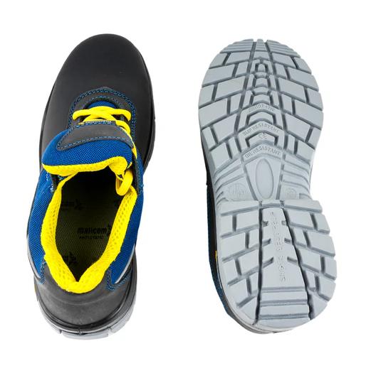 Mallcom Pedrofeles Buff Nubuck Leather Steel Toe Safety Shoes Black and Blue_3