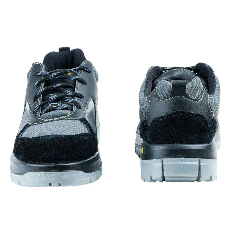 Mallcom Rufus M01 Microfiber + Suede + Mesh Steel Toe Safety Shoes Black and Grey_2