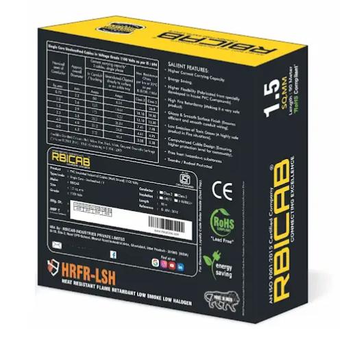 RBICAB 1.5 sqmm HR-FR-LSH Electric Wire Blue 90 m_1