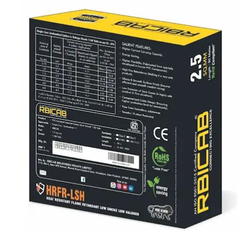 RBICAB 2.5 sqmm HR-FR-LSH Electric Wire Green 90 m_1