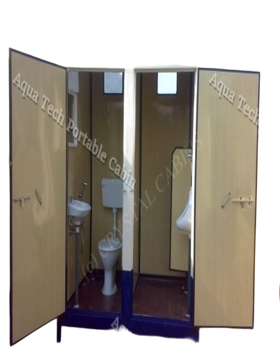 APC Mild Steel 8 ft Portable Toilet Cabin White and Red_3