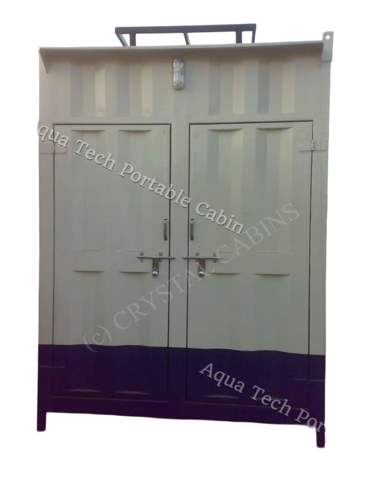 APC Mild Steel 8 ft Portable Toilet Cabin White and Red_1