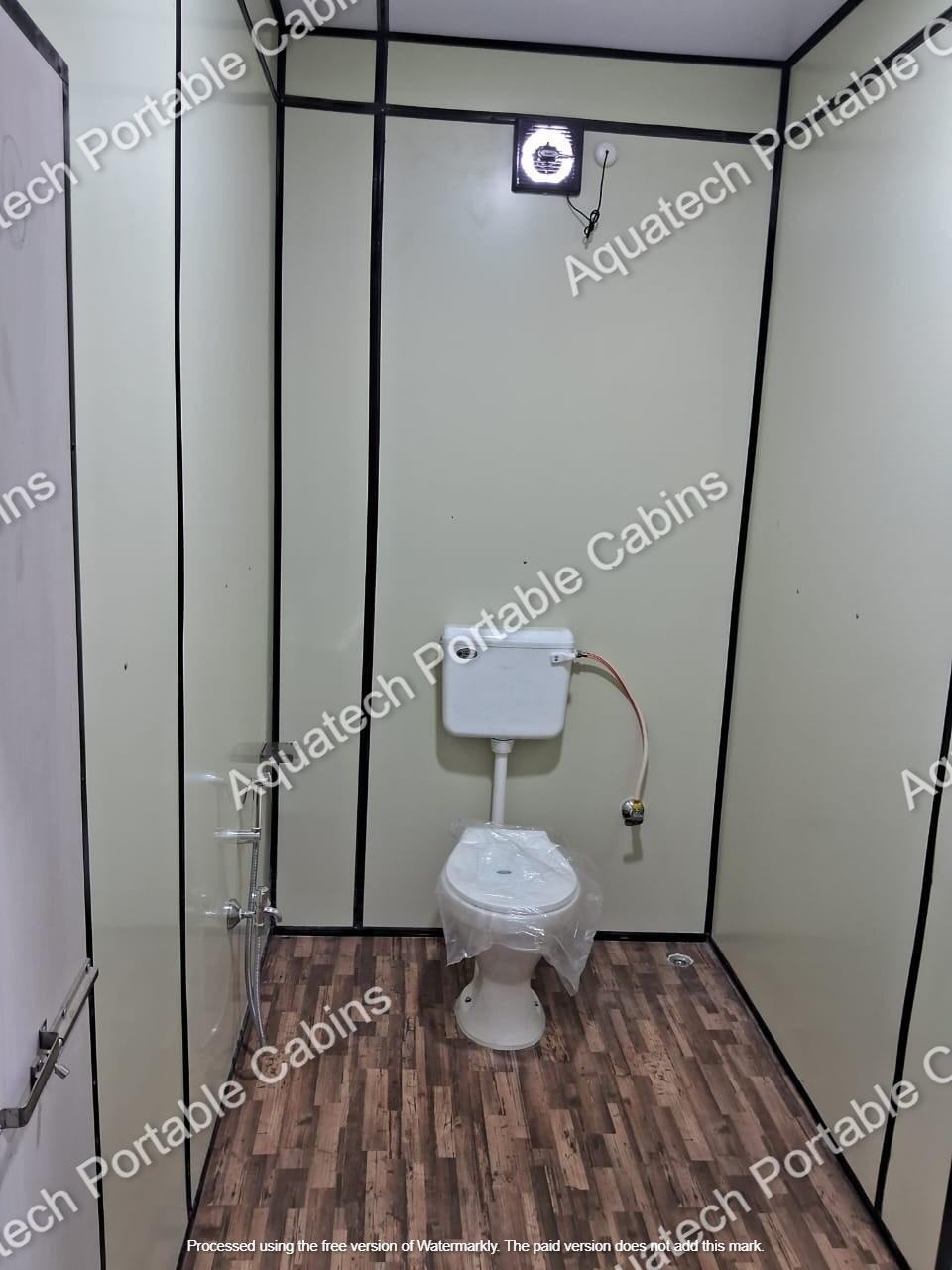 APC Mild Steel 8 ft Portable Toilet Cabin White and Red_4