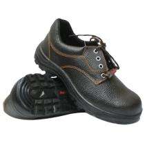 Safe Style Real Leather Alloy Steel Toe Safety Shoes Black_0