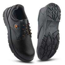 FUEL Real Leather Alloy Steel Toe Safety Shoes Black_0