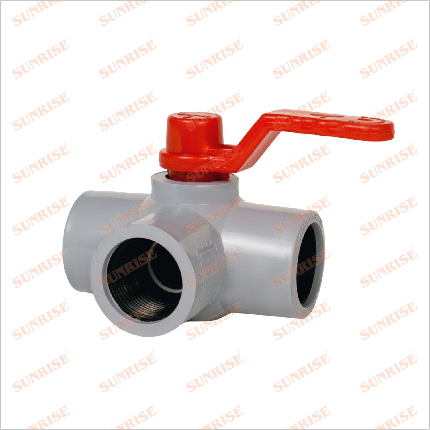 SUNRISE 20 mm Three Way Polypropylene Ball Valves Threaded_1