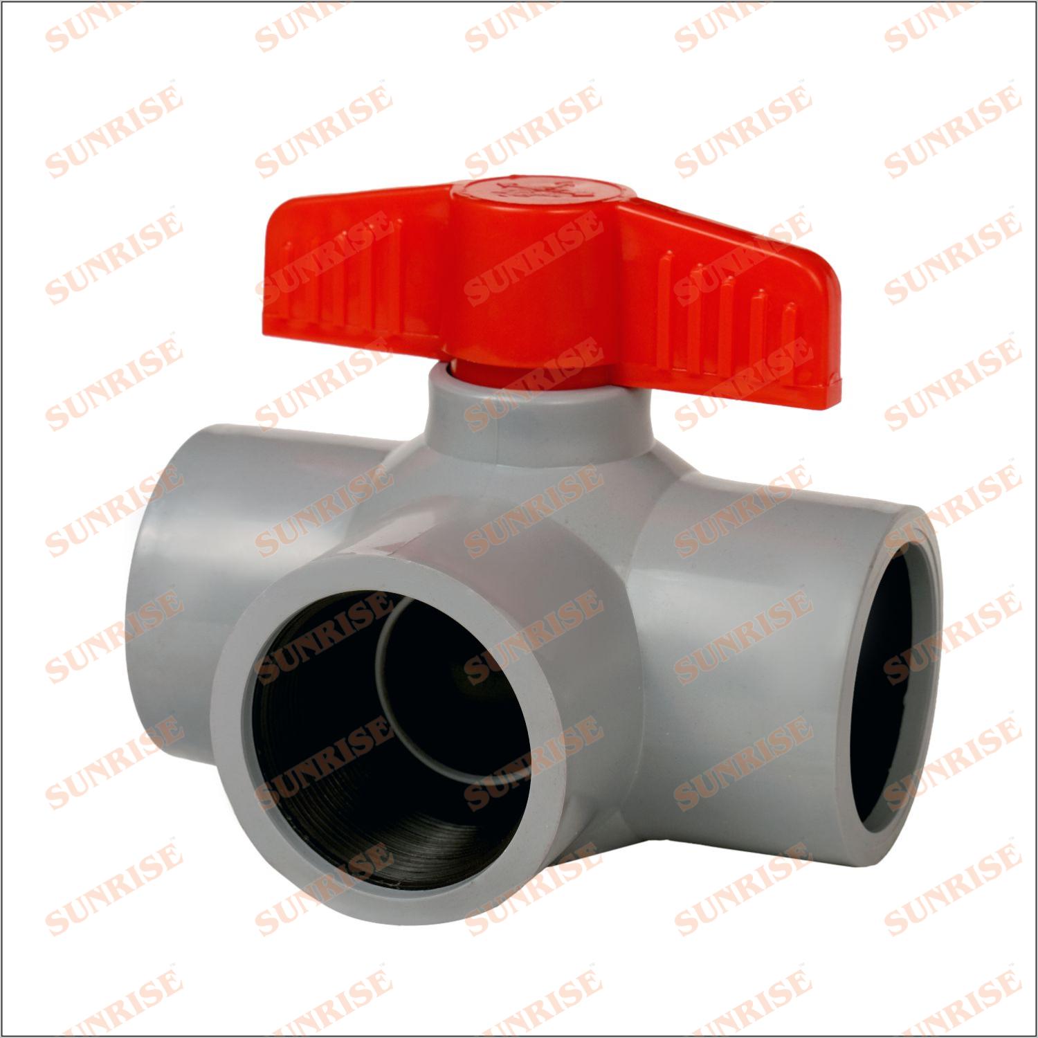 SUNRISE 20 mm Three Way Polypropylene Ball Valves Threaded_2