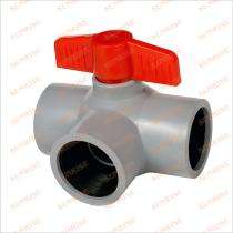 SUNRISE 20 mm Three Way Polypropylene Ball Valves Threaded_0