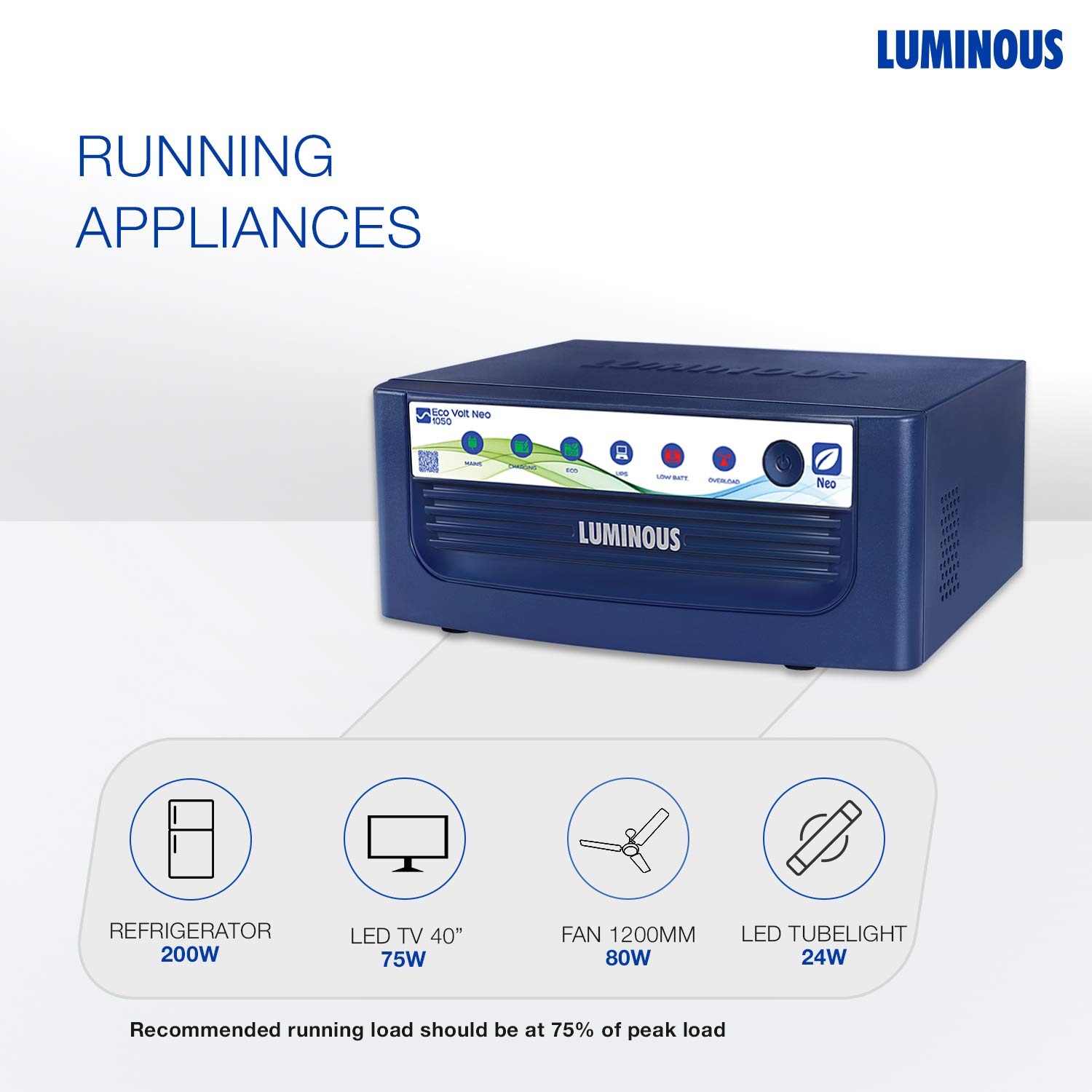 LUMINOUS Eco Volt Neo 1050 756 W 900 VA Sine Wave Inverter_1
