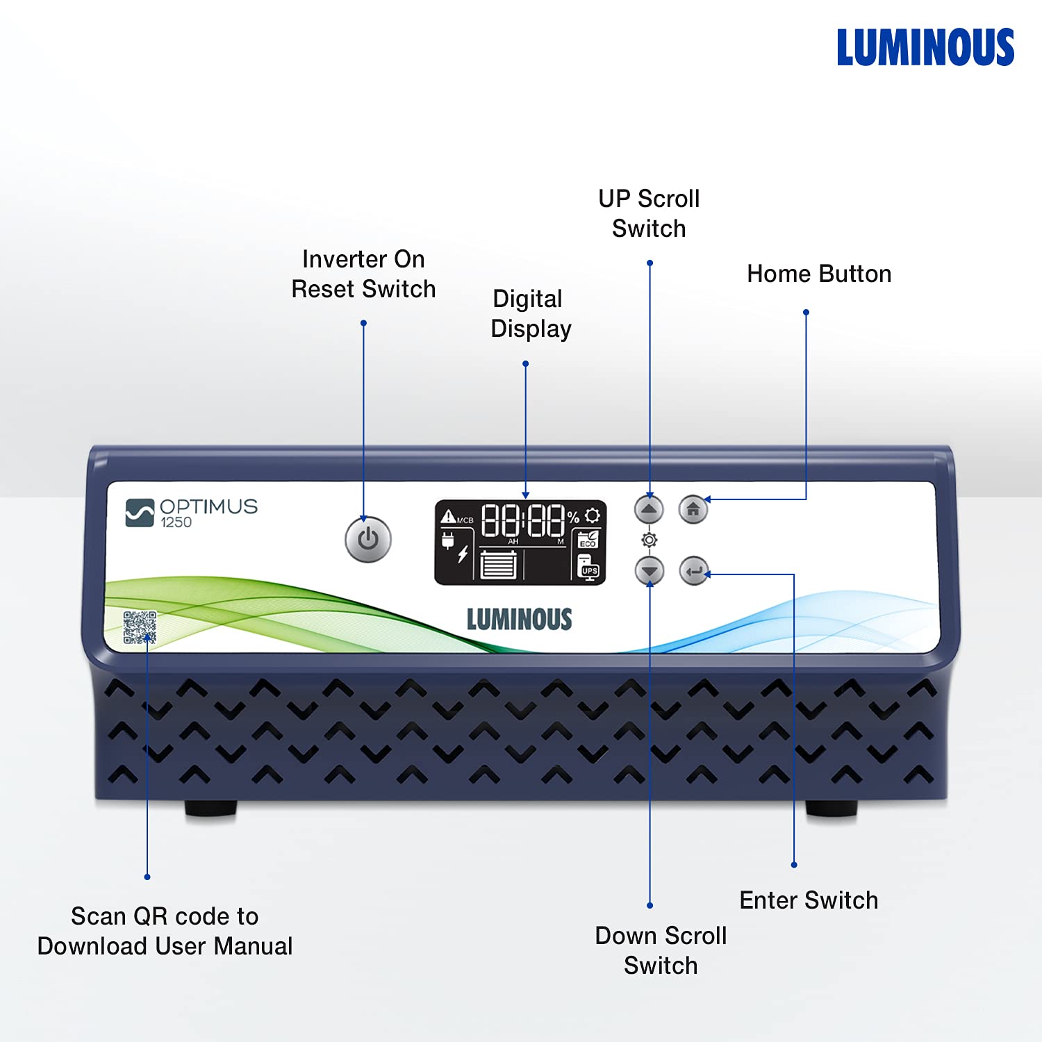 LUMINOUS Optimus 1250 924 W 1100 VA Sine Wave Inverter_1
