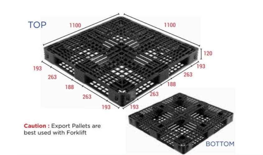VIR HDPE Injection Molded 1100 x 1100 x150 mm Pallets_1