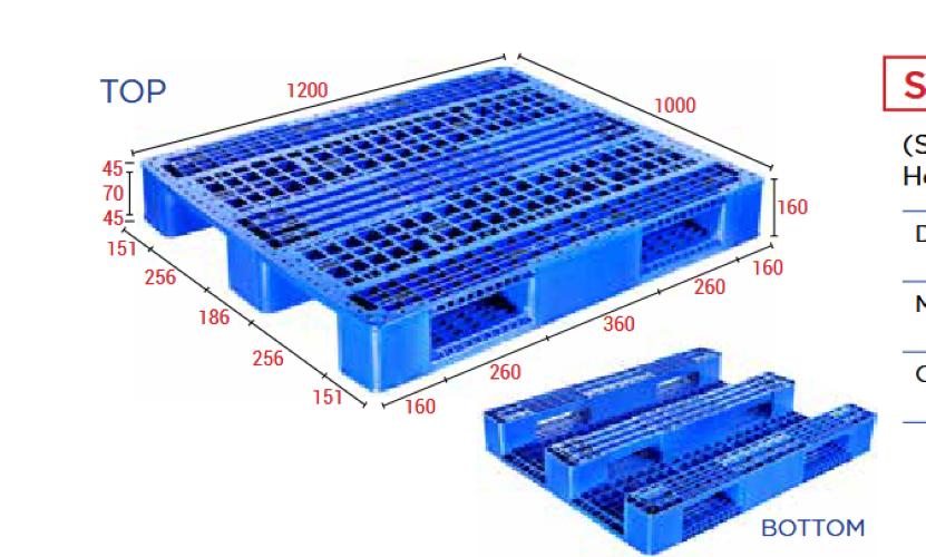 VIR HDPE Injection Molded 1200 x 1000 x 160 mm Pallets_2