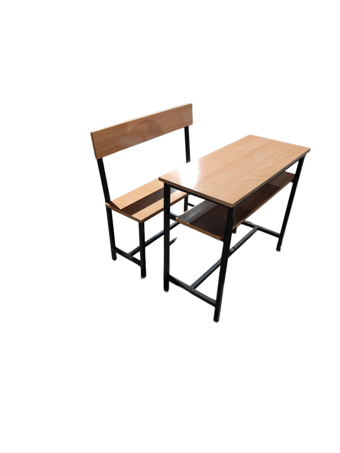 Wooden, Iron 2 Seater Student Bench Desk_0