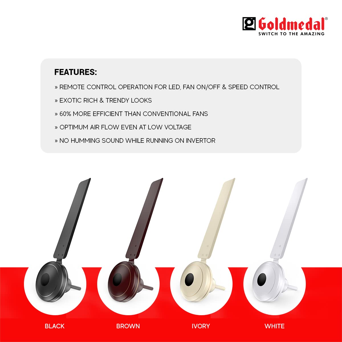 Goldmedal Geo Fox BLDC 1200 mm 3 Blades 35 W Black Ceiling Fans_1