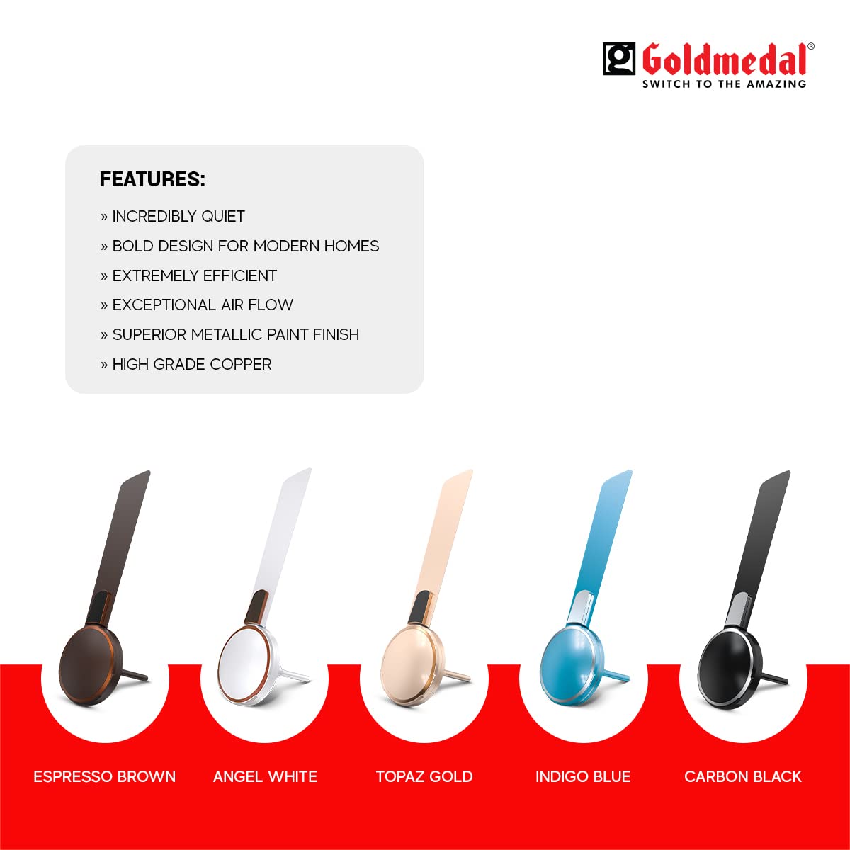 Goldmedal Insignia 1200 mm 3 Blades 53 W Angel White Ceiling Fans_1