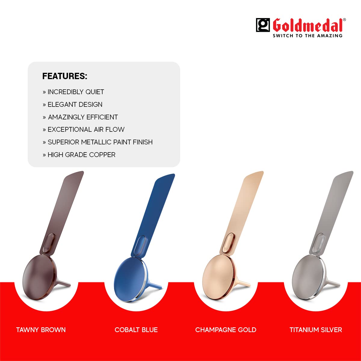 Goldmedal Hoopla 1200 mm 3 Blades 53 W Titanium Silver Ceiling Fans_2