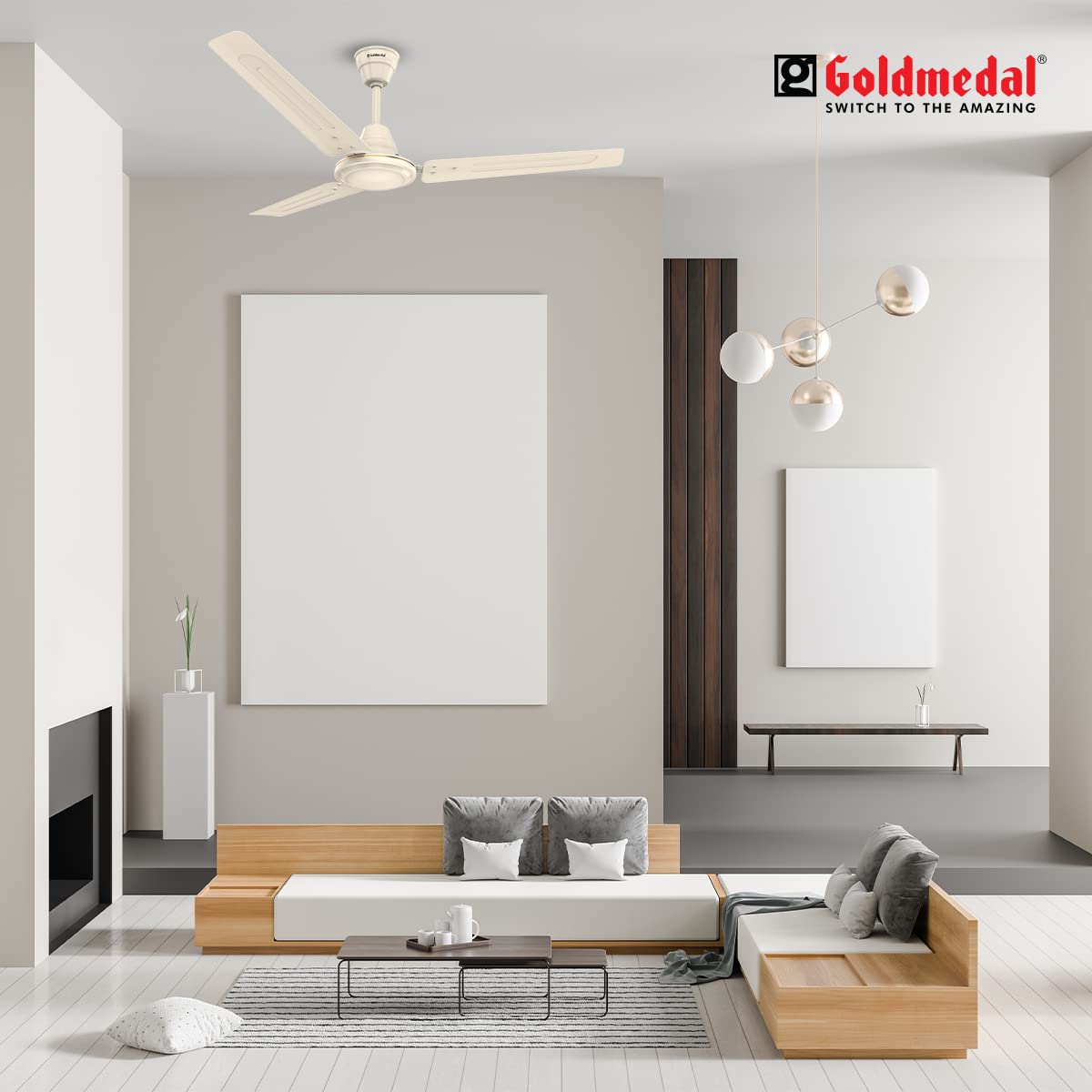 Goldmedal Air GT 1200 mm 3 Blades 52 W Brown Ceiling Fans_3