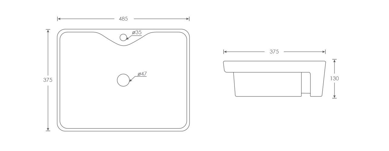 Simpolo Wash Basin ANCONA Semi Recessed_1