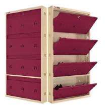 Mild Steel 4 Shelves Shoe Rack 16 Shoe Pairs 51 x 137 x 13 cm Red and White_0