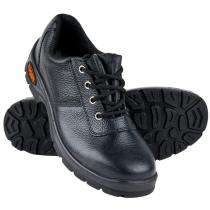 TIGER Real Leather Alloy Steel Toe Safety Shoes Black_0