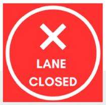 Lane Closed Signages 320 x 320 mm Galvanized Iron_0