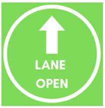 Lane Open Signages 320 x 320 mm Galvanized Iron_0