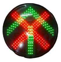 Kavyan Mild Steel Black Round Warning & Arrow LED Signage Lamp_0