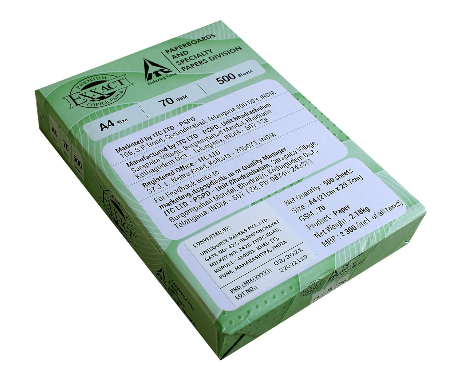 ITC Premium Exxact A4 70 GSM Copier Paper_2