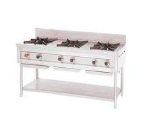 GK Commercial 3 Burners Commercial Gas Stove Stainless Steel 304 Silver_0
