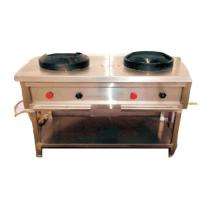 GK Chinese 2 Burners Commercial Gas Stove Stainless Steel 304 Silver_0