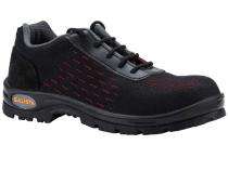 GALISTA WARRIOR Engineered Knitted Fabric Steel Toe Safety Shoes Black and Red_0