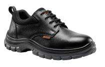 BOSCO RAKSHAK-02 Grain Leather and Mesh Steel Toe Safety Shoes Black_0