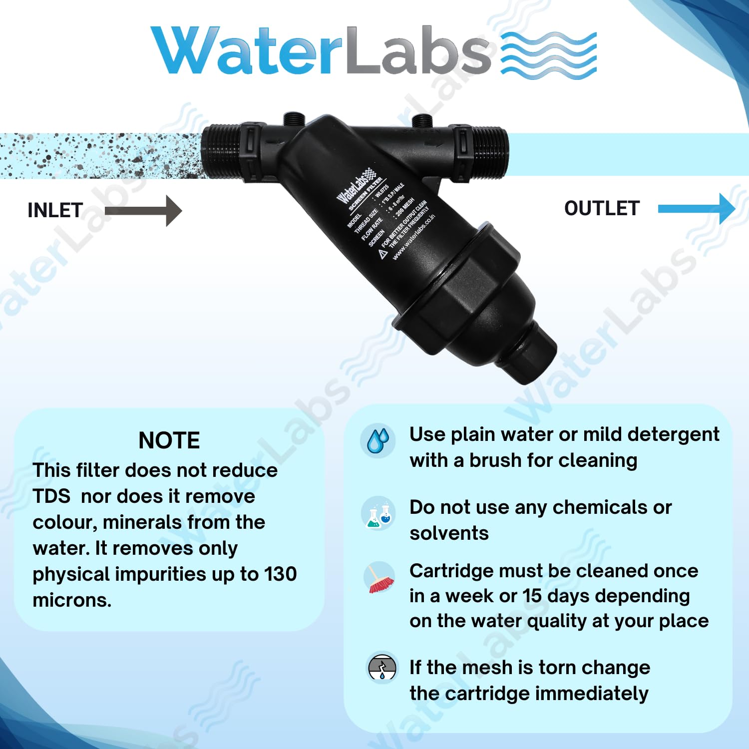 WaterLabs WL0625 130 micron Water Tank Filter 1 in_3