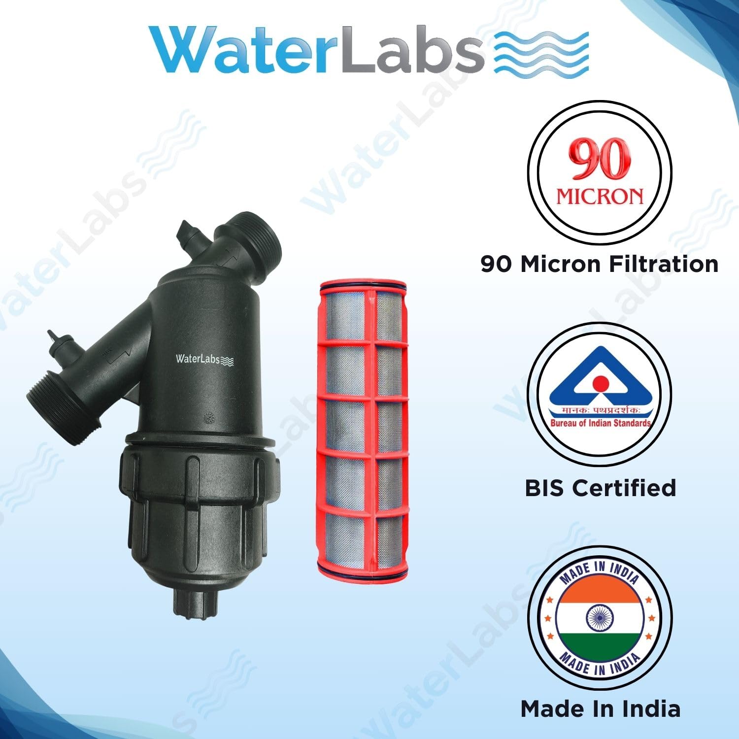 WaterLabs 124YS 90 micron Water Tank Filter 2 in_1