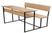 Wooden, Iron 2 Seater Student Bench Desk_0
