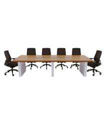Conference Office Tables Brown and White Wooden_0