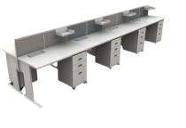 Workstation Office Tables Grey Wooden_0