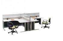 Workstation Office Tables White and Black Wooden_0
