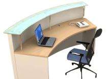 Reception Office Tables Brown and White Wooden_0