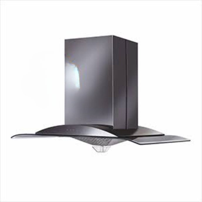 Kutchina Isle DLX Black Wall Mounted Chimney 1600 CMH_0