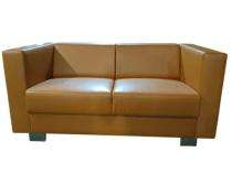 SGK Leatherette 2 Seater Brown Sofa Set_0
