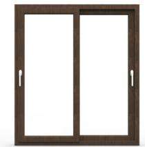 Plastone Sliding 2 Track 2 Panel Dark OAK uPVC Window 6 ft_0