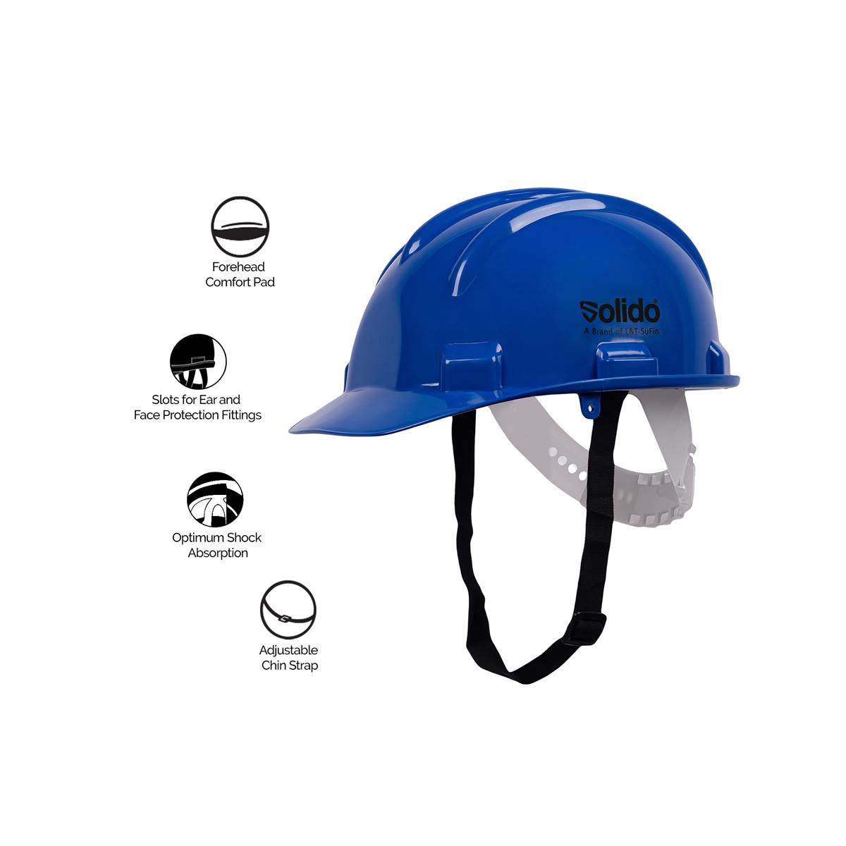L&T SuFin Brand - Solido HDPE Blue Modular Safety Helmets Pro HA02N_2