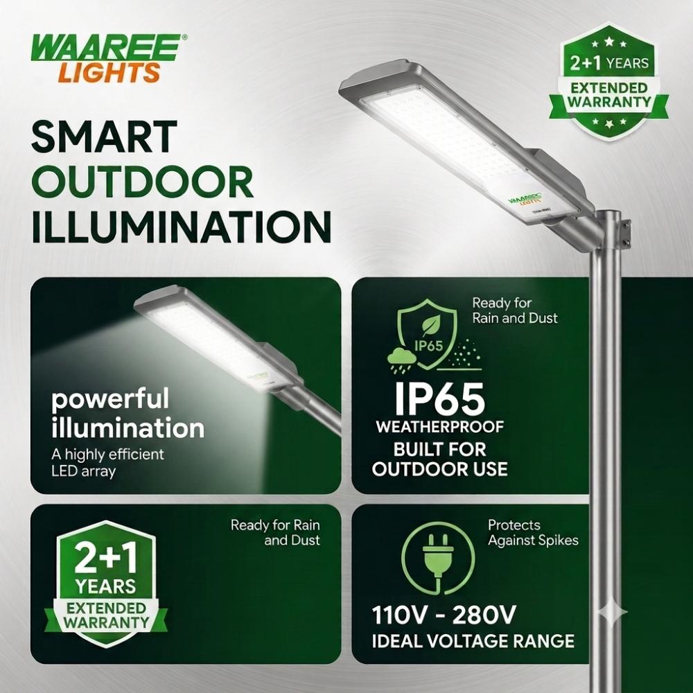 WAAREE 50 W Warm White IP67 4 kV LED Street Lights_2