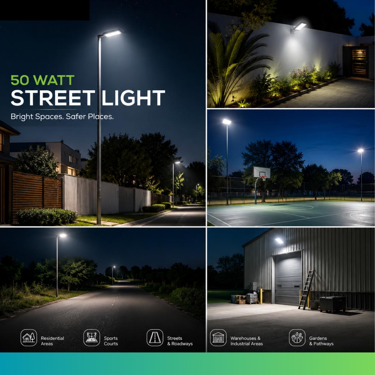 WAAREE 50 W Warm White IP67 4 kV LED Street Lights_3