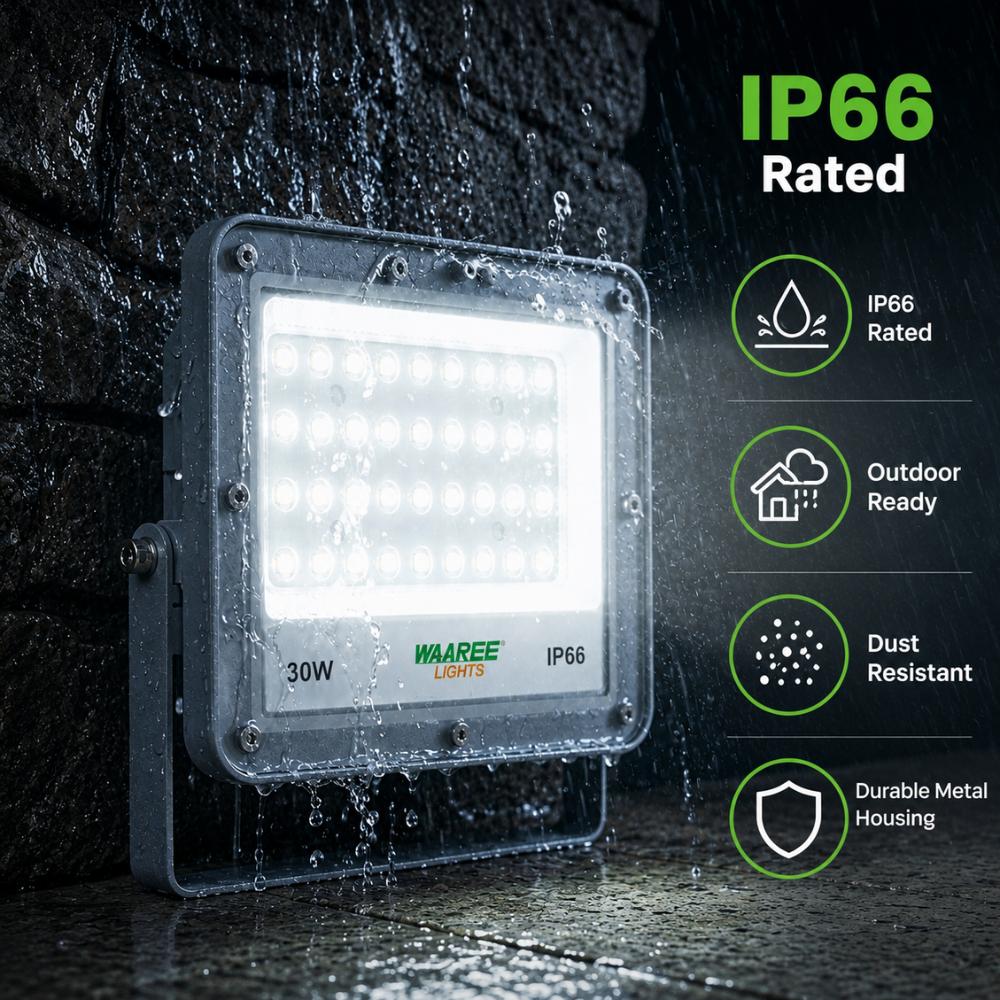 WAAREE 30 W Warm White IP65 4 kV 3000 Lumen WASL-30W NEO LED Flood Lights_2